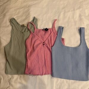 Cotton On Women's Tank Tops - Sage, Pink, Light Blue